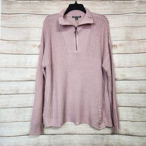 New With Tags Moral Fiber Sweater Womens Size 2X Quarter Zip Cable Knit Pullover
